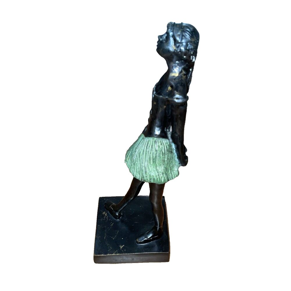 Vintage Bronze Ballerina Statue After Edgar Degas Little Dancer 10” Mid Century - Picture 3 of 14